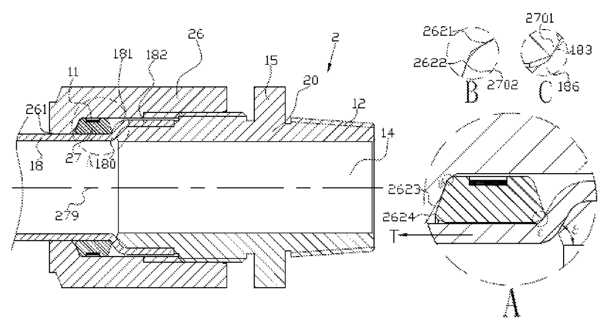 Method and structure for preventing slipping-off of a tube in a pipe joint made of fluororesin