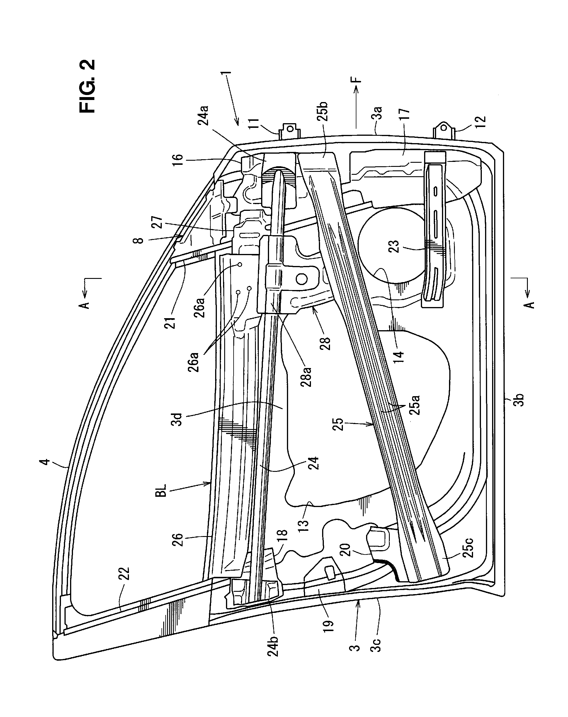 Attachment structure of door mirror