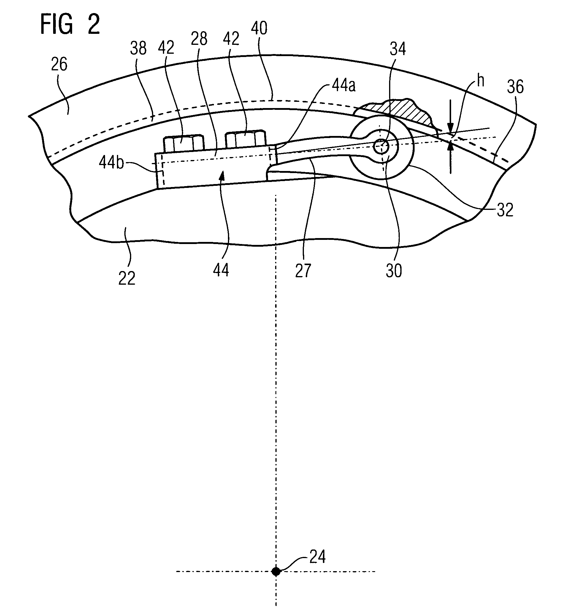 Device for support of an adjusting ring which encompasses at a distance a circular blade carrier