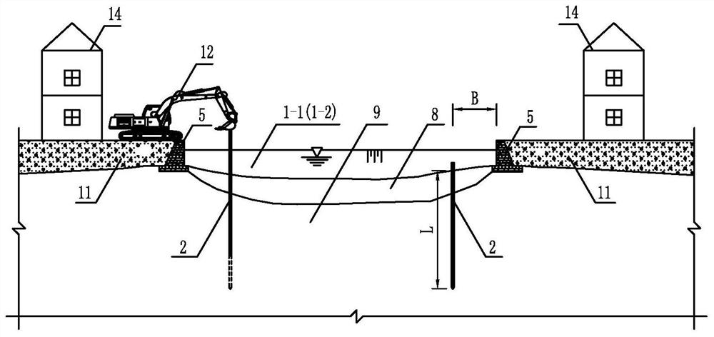 An ecological protection structure and dredging method for river bank slopes under adverse geological conditions