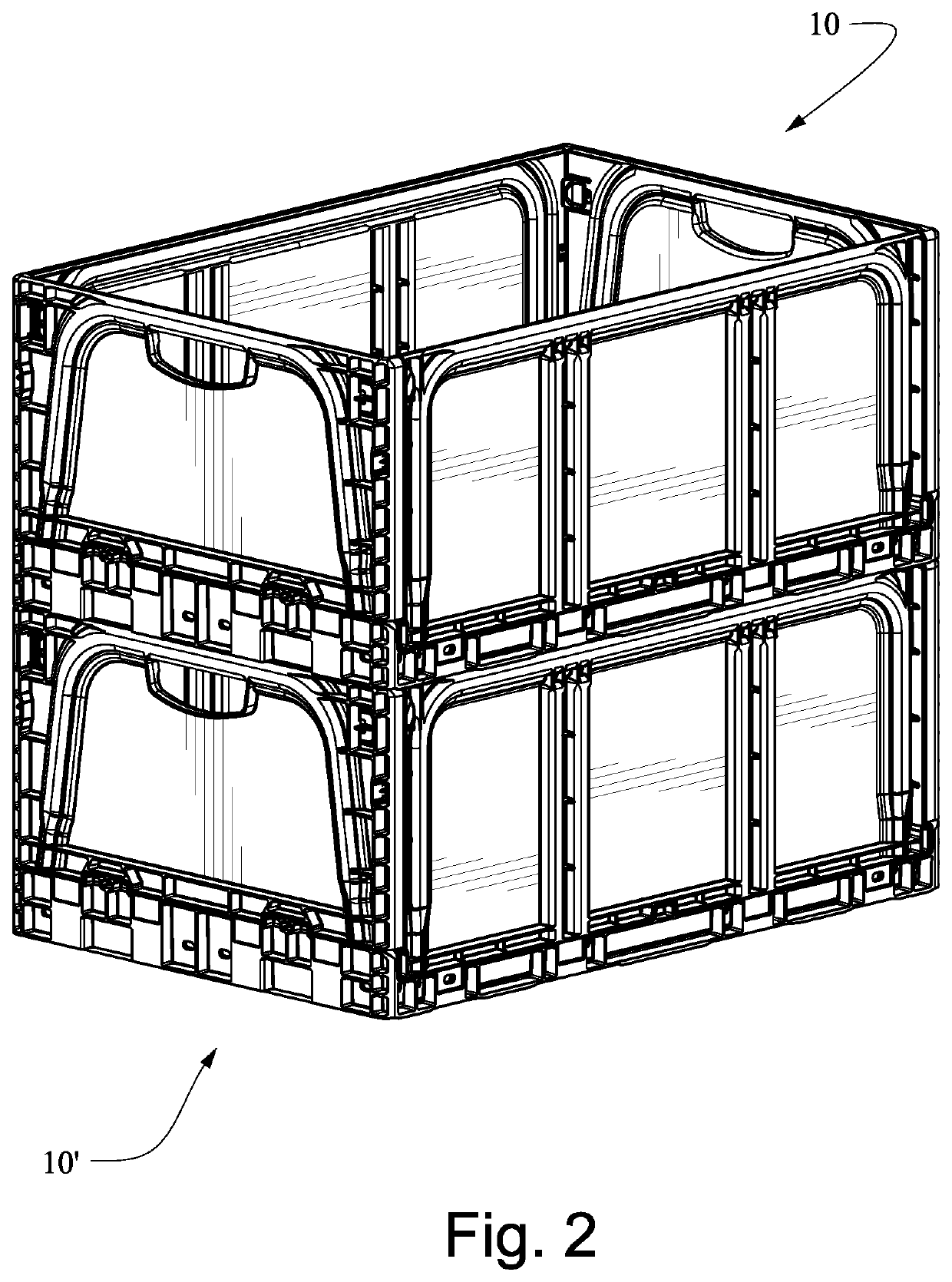 Blind-stack and nest-interlock container