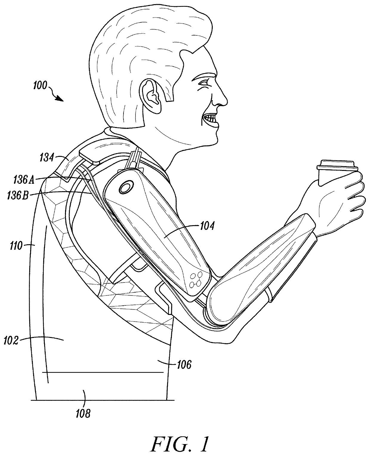 Upper torso wearable orthotic device with dynamic leveling system