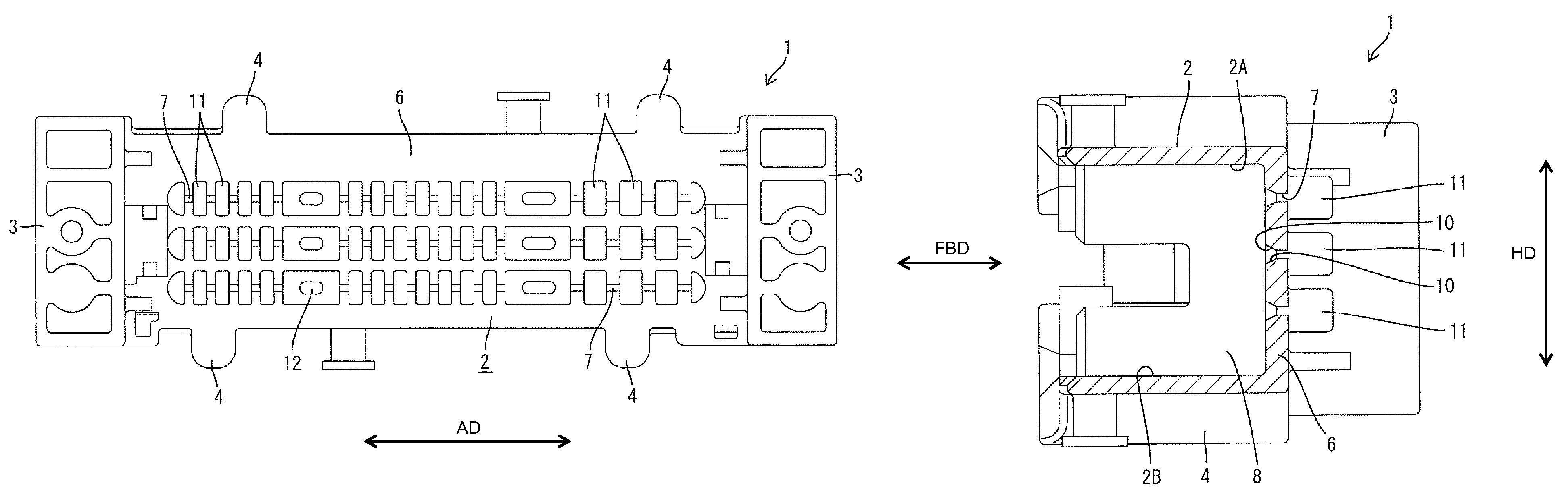 Connector, a forming mold therefor