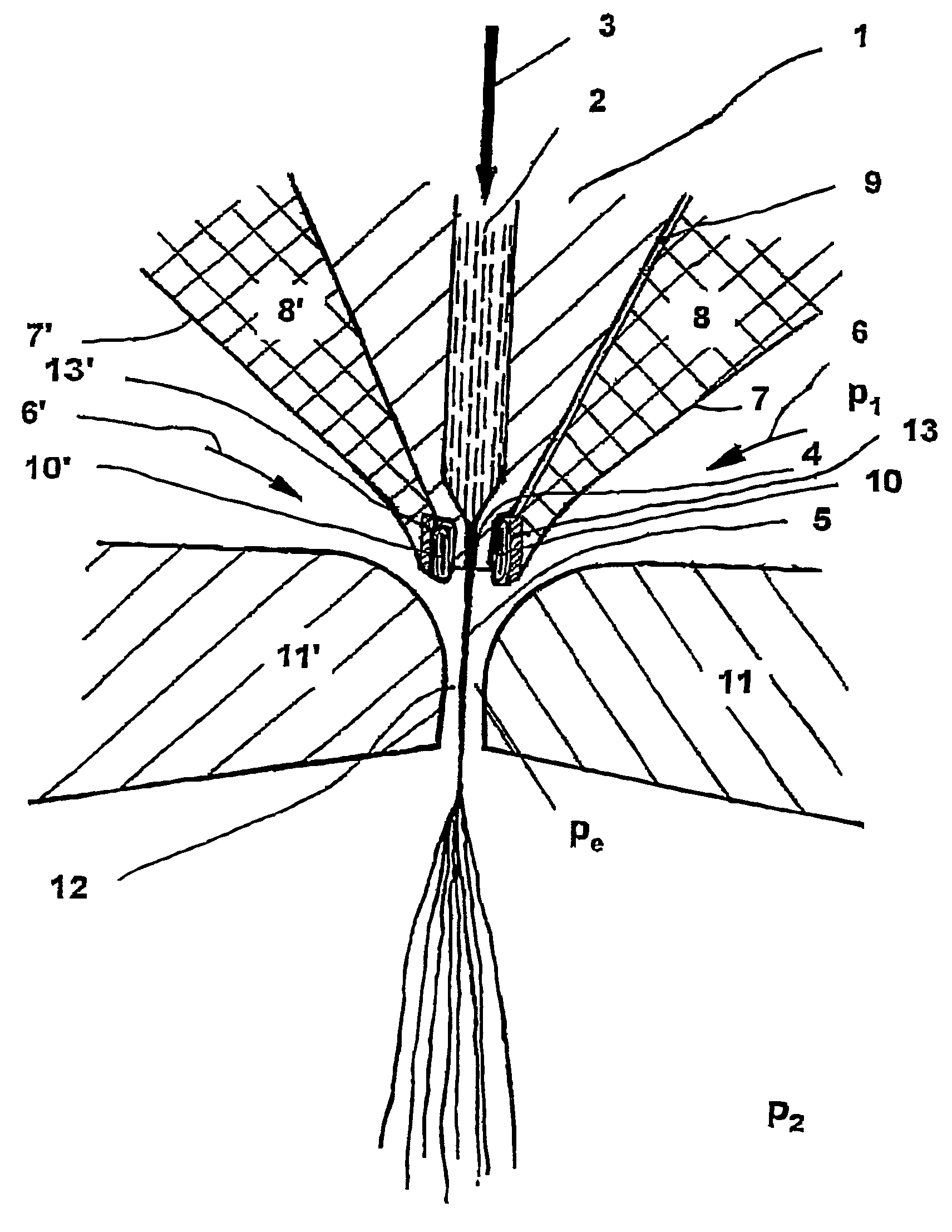 Method and device for producing substantially endless fine threads