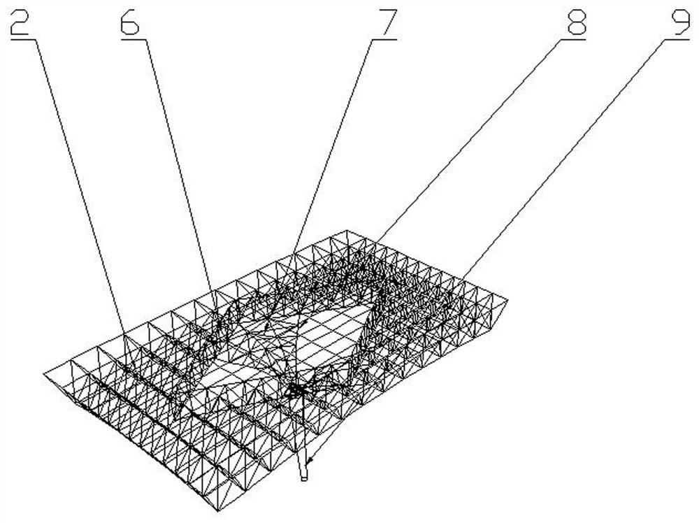 Forked column and curved surface grid integrated steel structure roof and installation method thereof