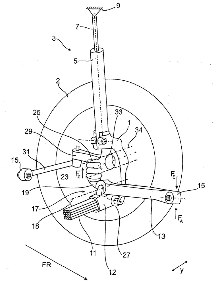 Wheel suspension for a vehicle