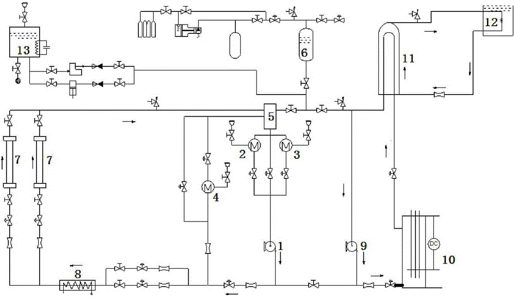 Natural circulation and forced circulation experiment loop system