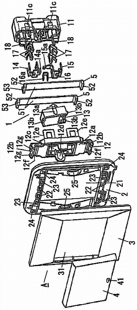 Switching block and switching device comprising switching block