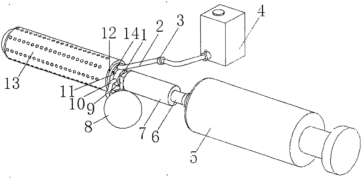 Indwelling cleaning and medicine applying device for obstetrics and gynecology department