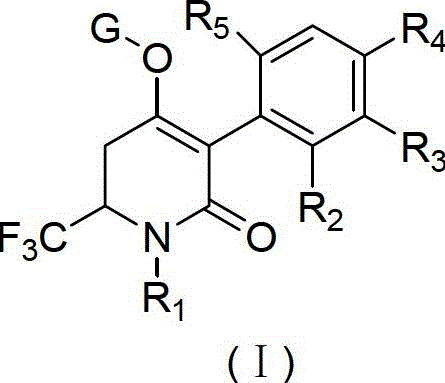 Trifluoromethyl-substituted dihydropyridone derivatives, preparation method and application thereof