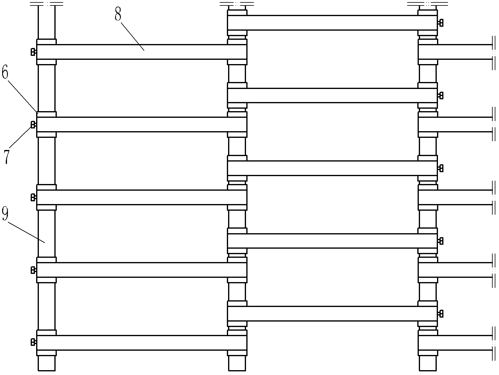 Surface formwork system for building with frame structure and application thereof