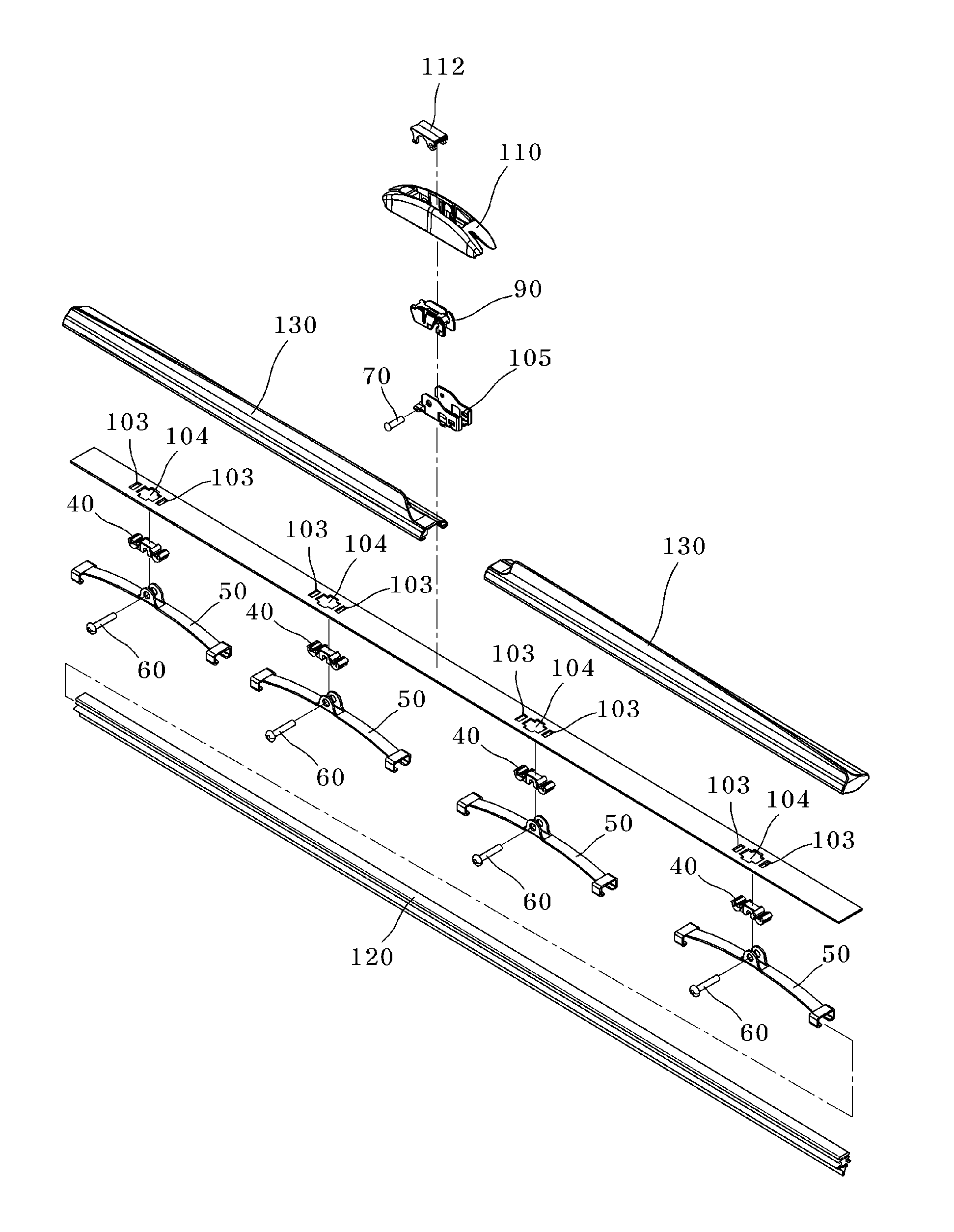 Wiper Blade Assembly Having Rotatable Auxiliary Beam