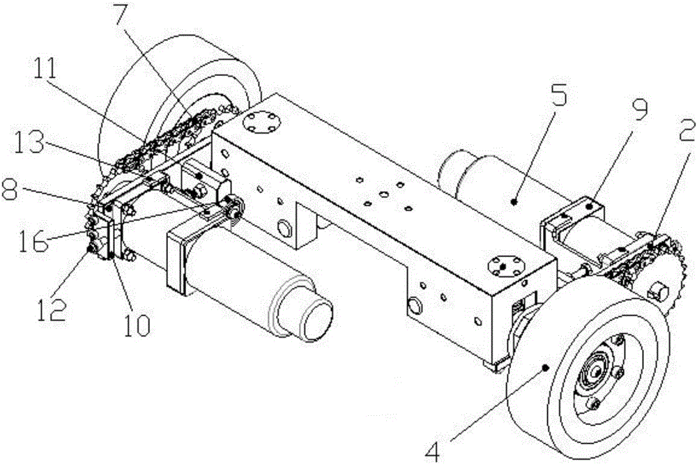 Adjusting mechanism of driving mechanism of AGV trolley