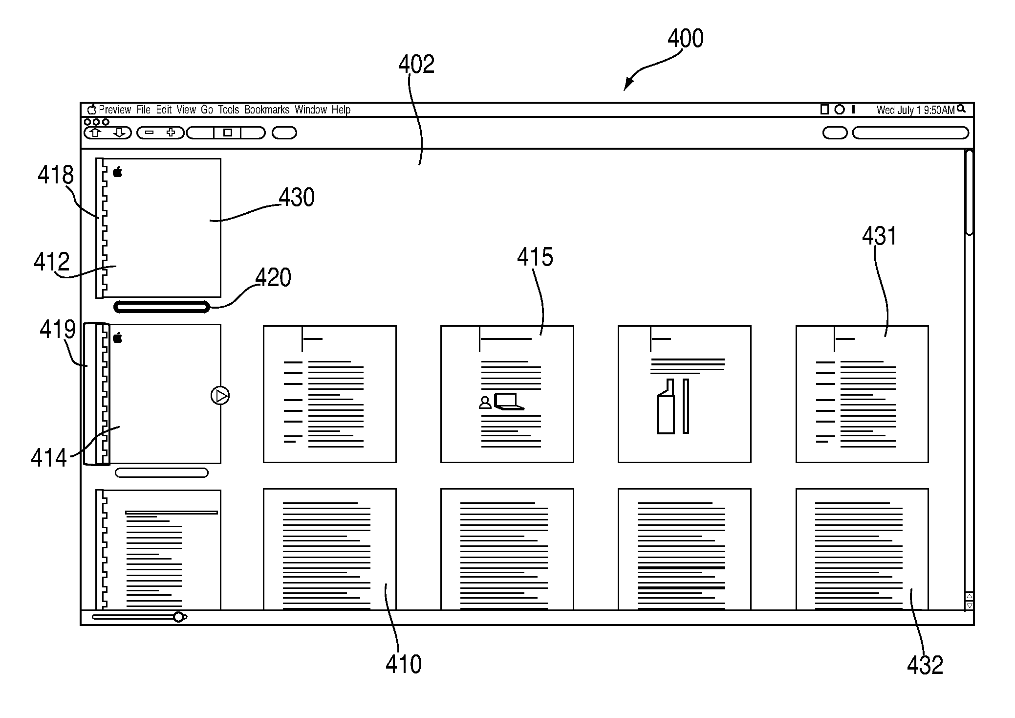 Previewing different types of documents