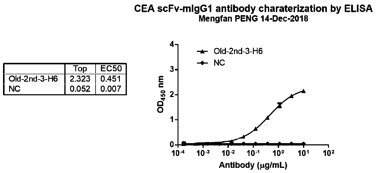 Anticancer embryo antigen antibody as well as preparation method and application thereof