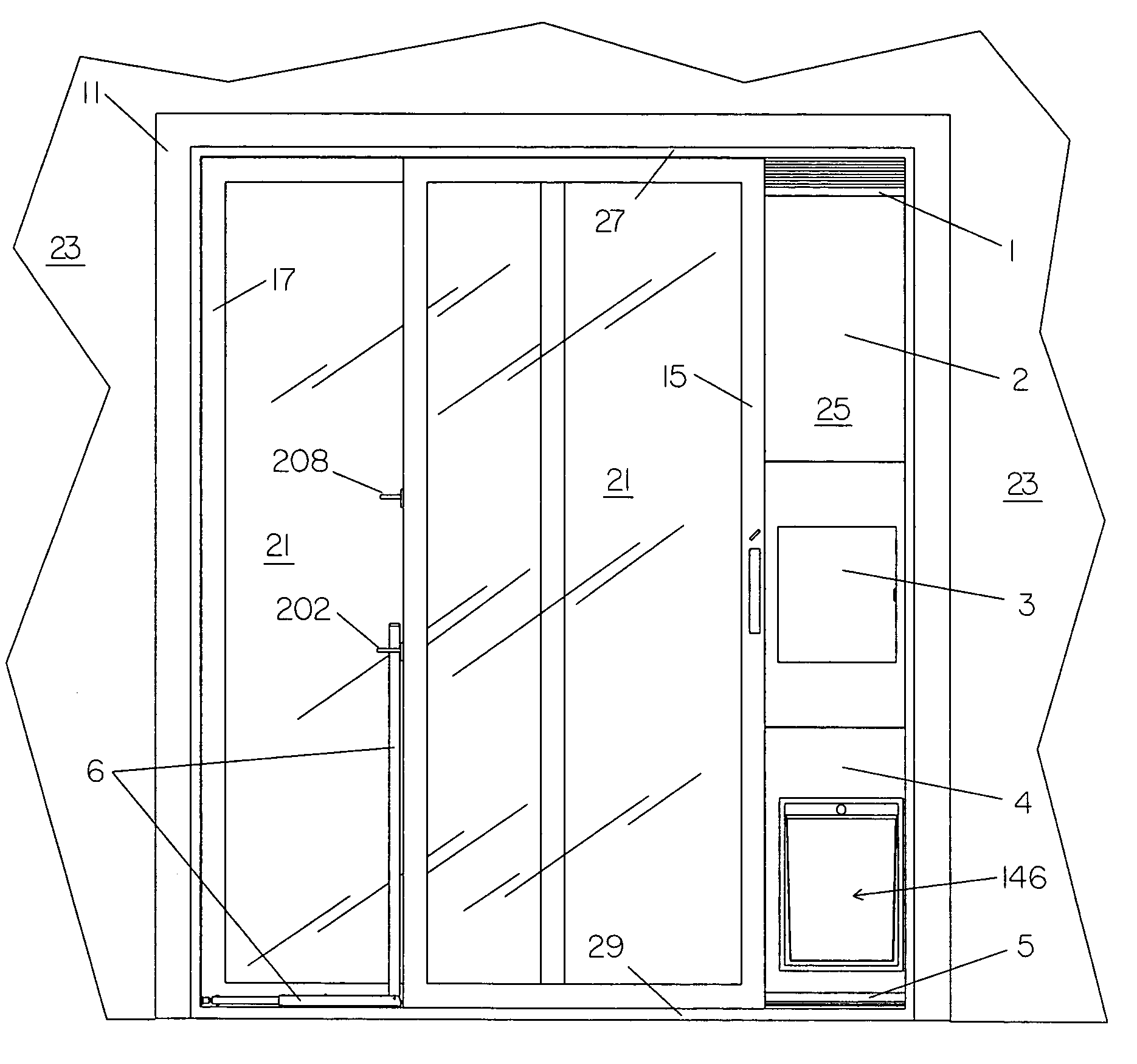 Sliding door insert for portable pet portal