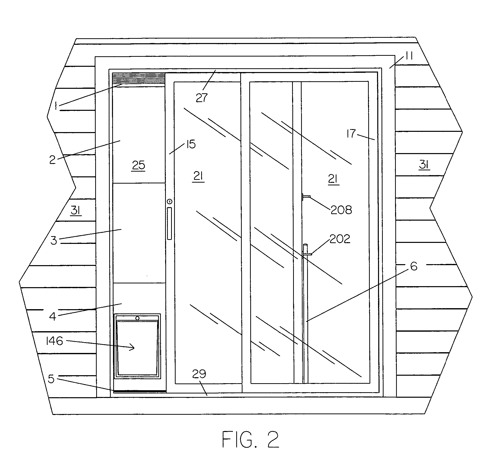 Sliding door insert for portable pet portal