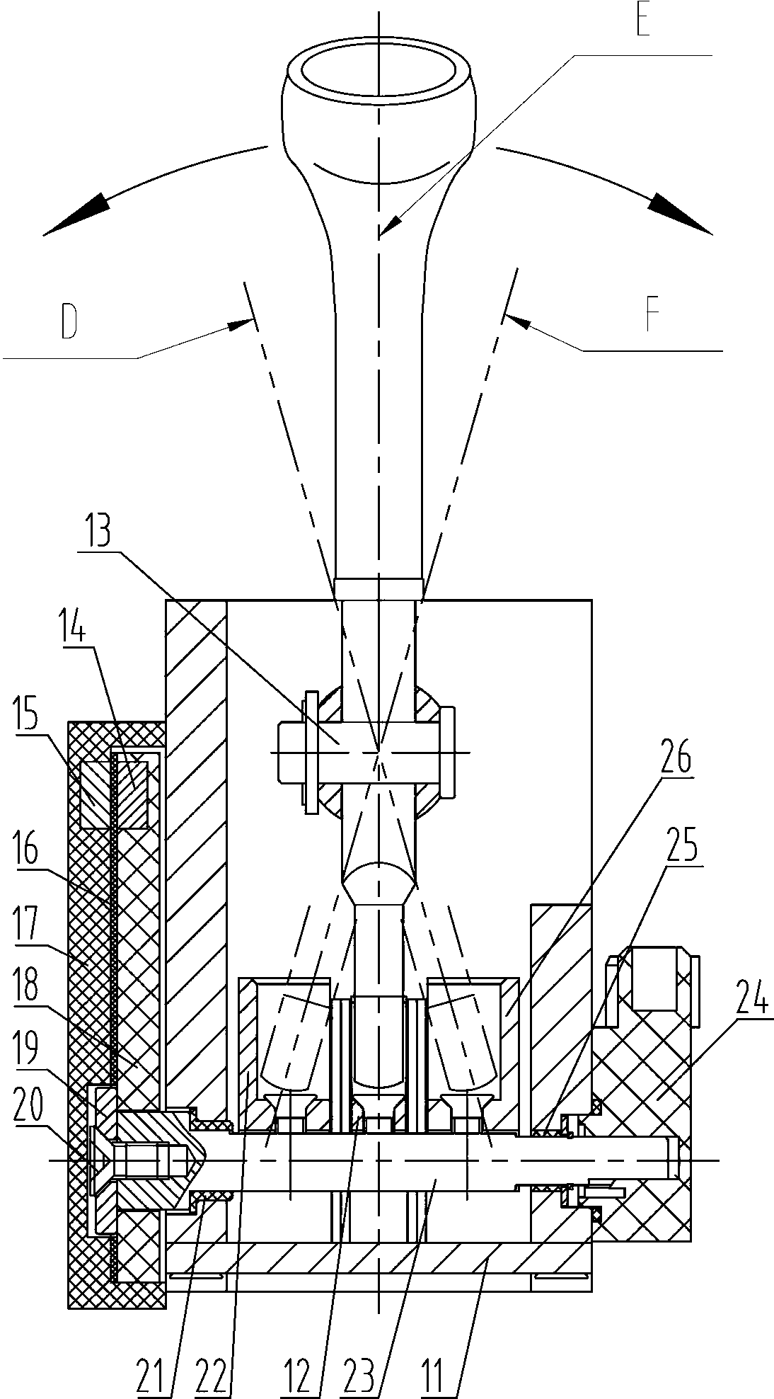 Electric control pneumatic gear shifting handle mechanism and speed change system as well as vehicle using such mechanism