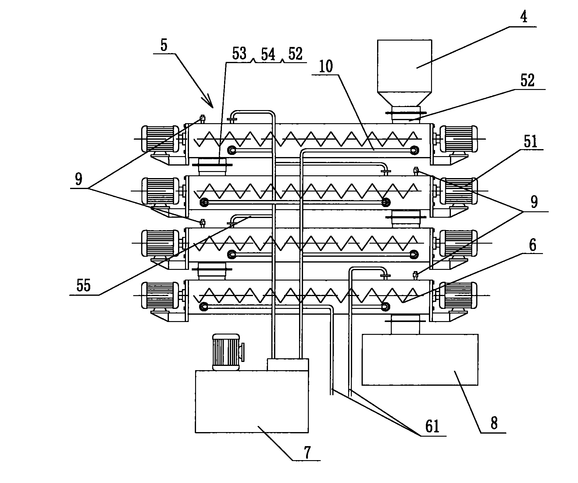 Automatic devulcanizing and plasticizing device and method for waste rubber powder