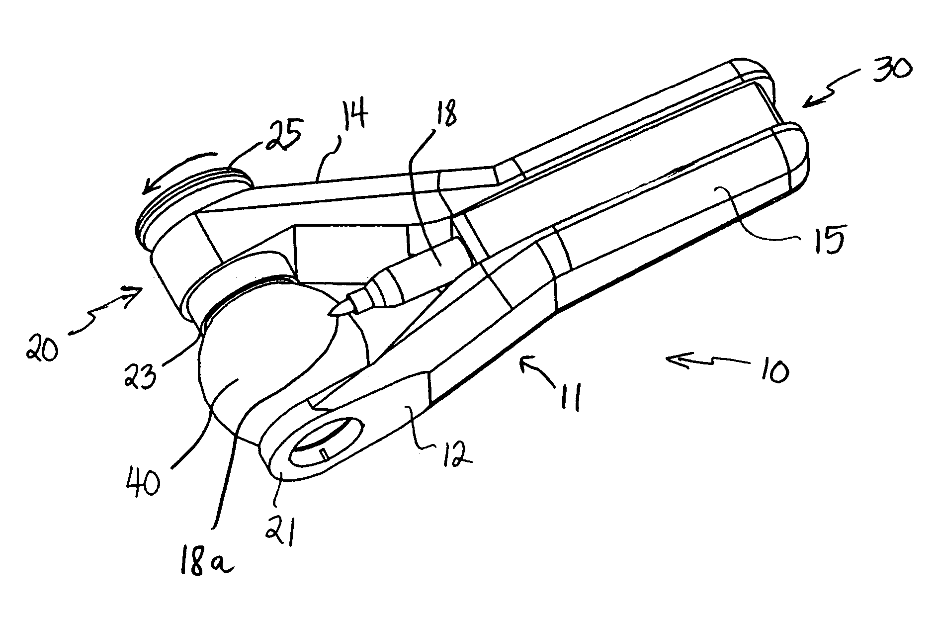 Hand-held device for marking a golf ball