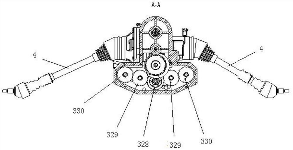 High-speed amphibious vehicle transmission system with dual waterjets