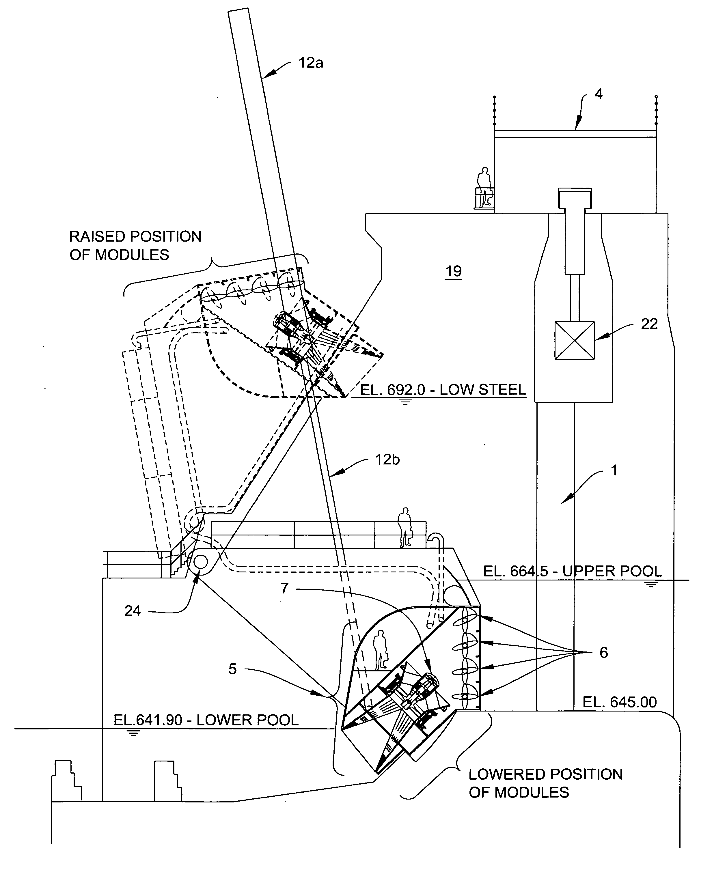 Hydroelectric generating station and method of constructing same