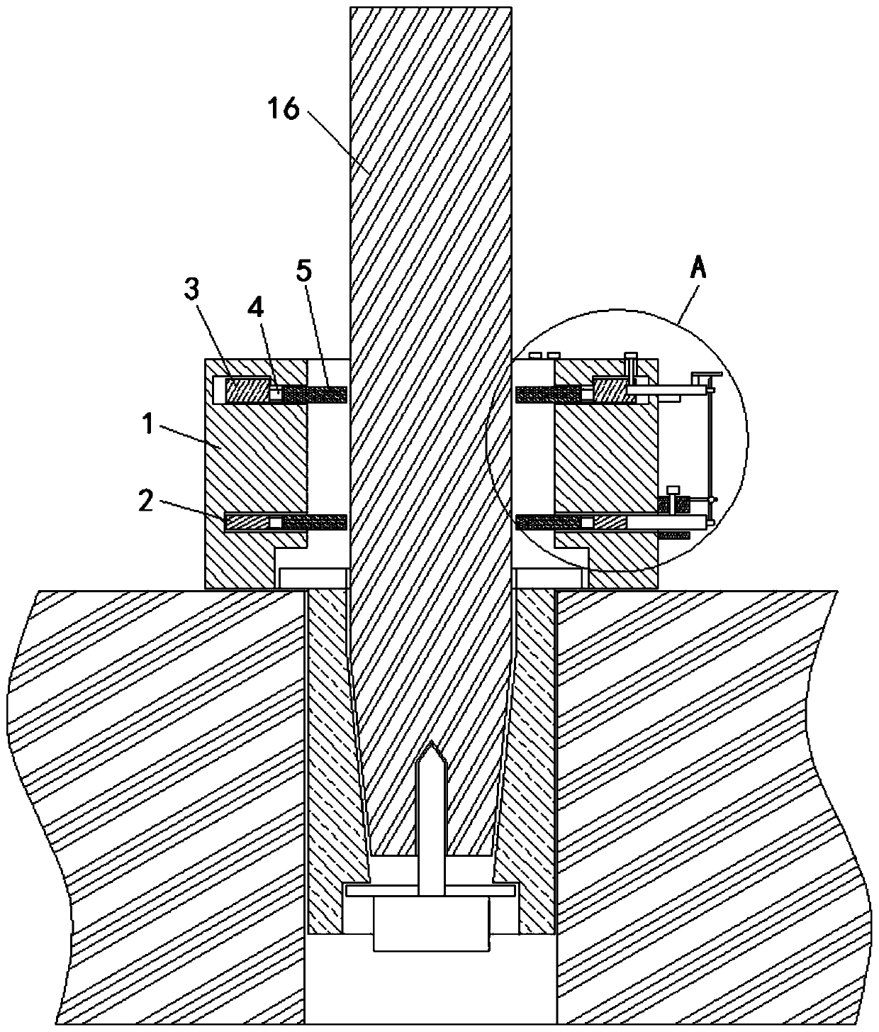 Die guide pillar installation assisting equipment capable of detecting perpendicularity in real time