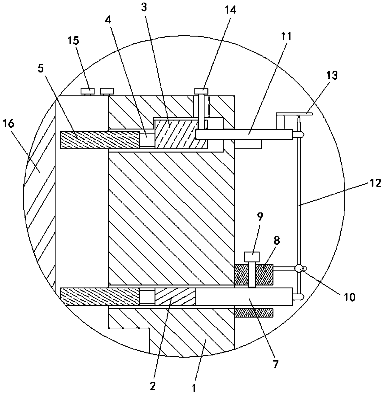 Die guide pillar installation assisting equipment capable of detecting perpendicularity in real time