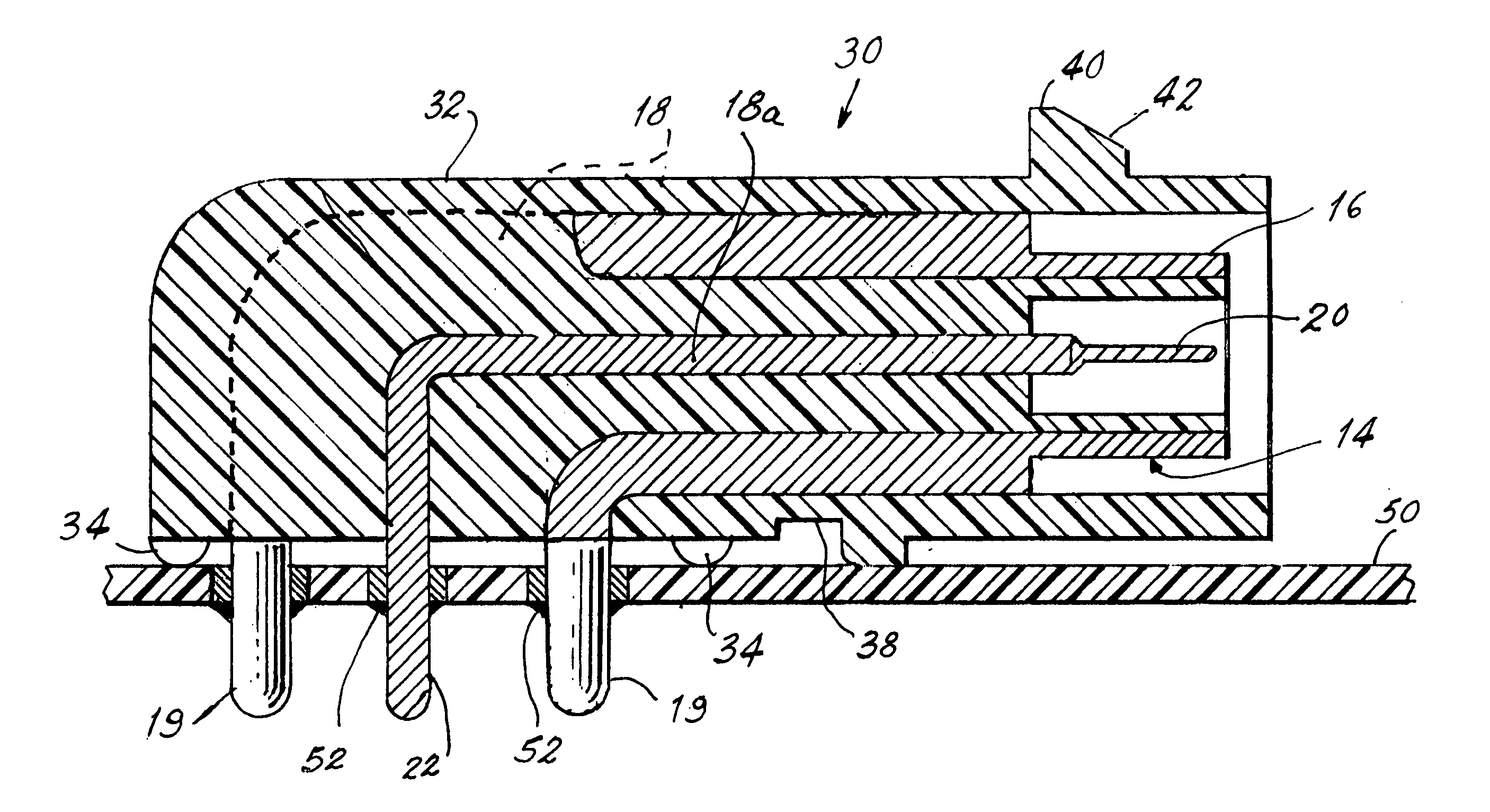 Insulated coaxial cable connector.