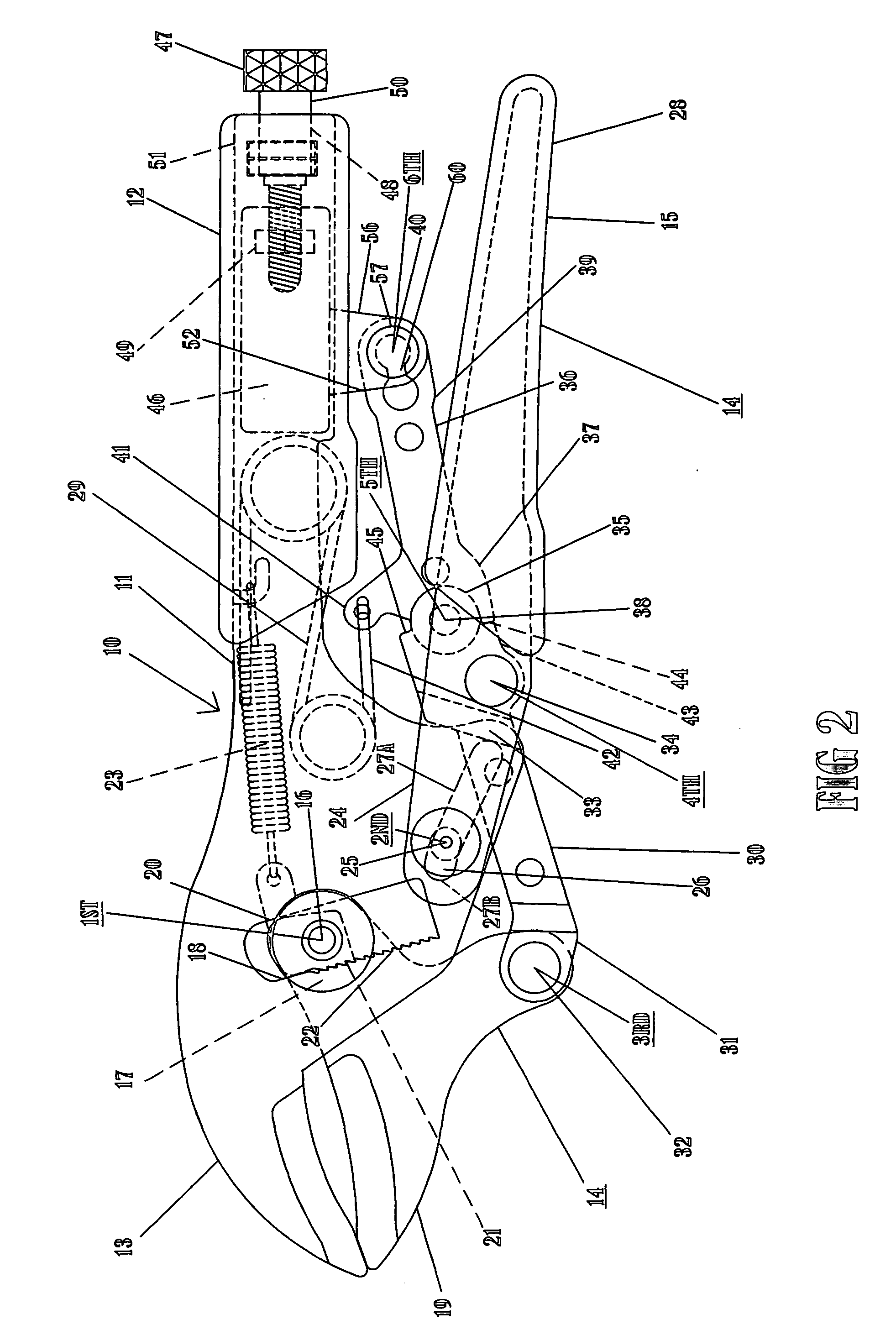 Self-adjusting locking pliers