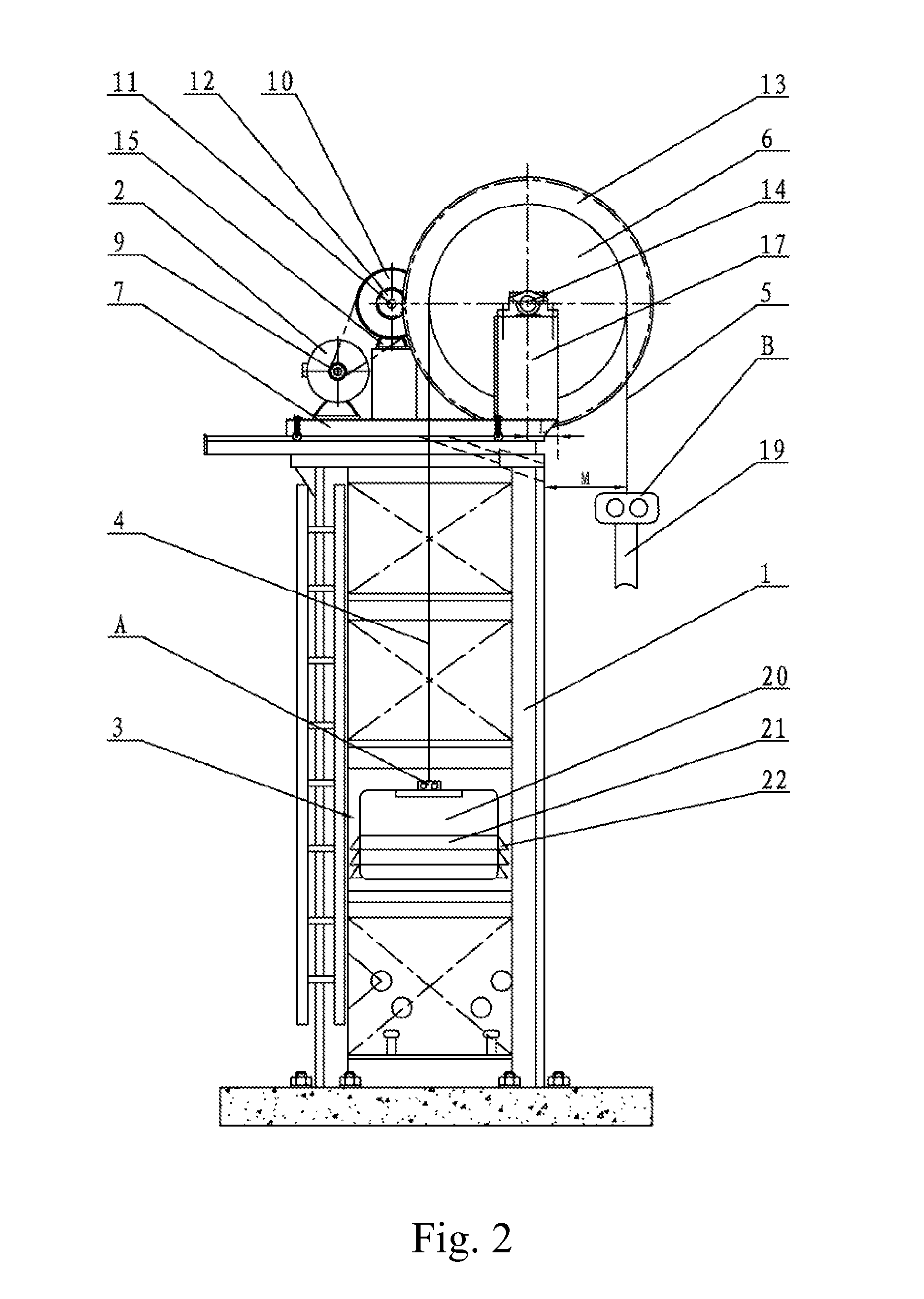 Tower frame combined transmitting pumping unit without guiding wheels