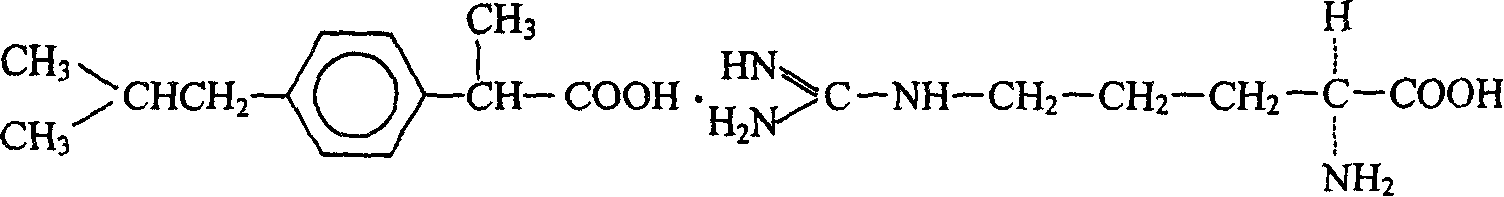 Method for preparing ibuprofen arginine