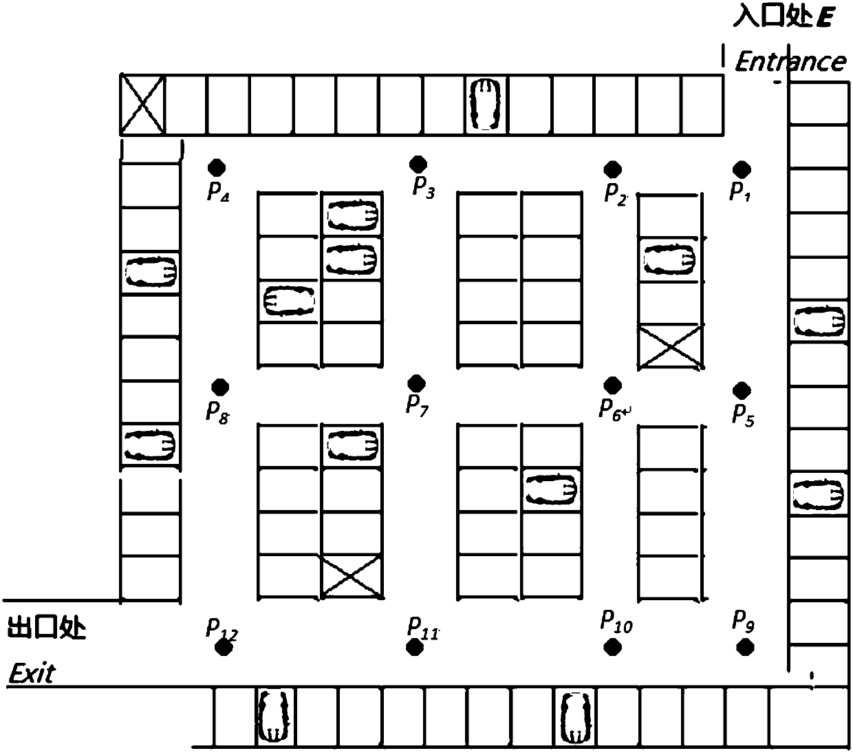 Parking space guiding method and system