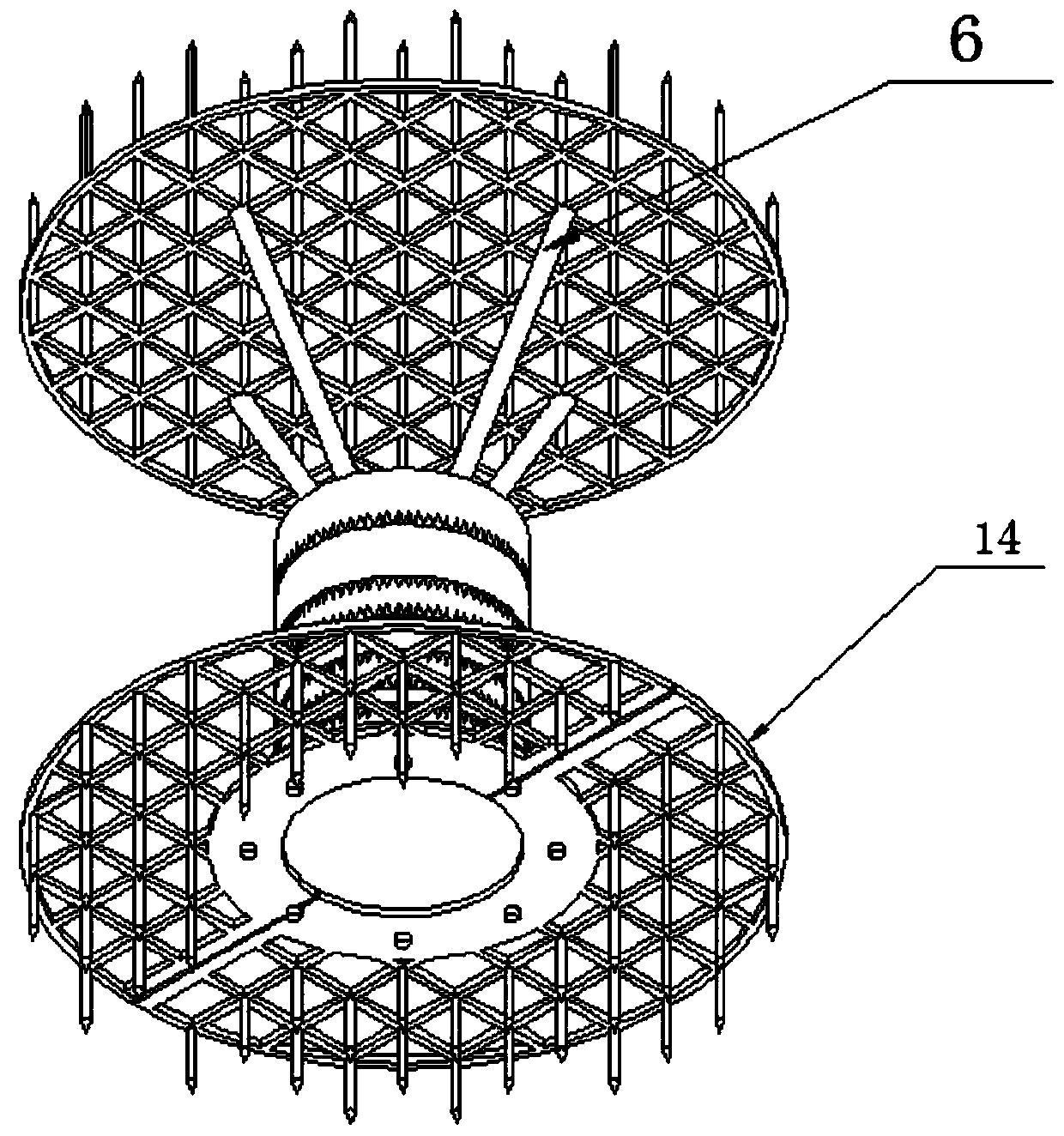 Multistage ionization charge-eliminating lightning protection device