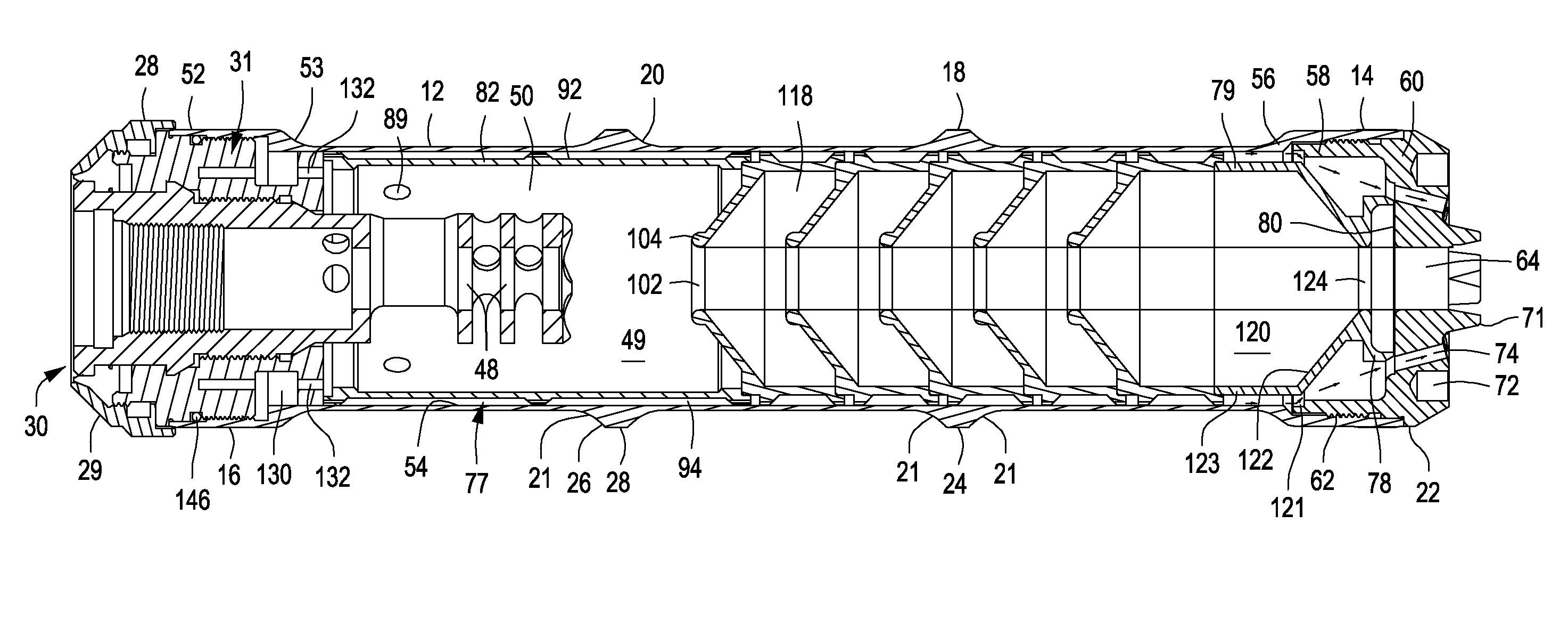 Firearm sound and flash suppressor having low pressure discharge