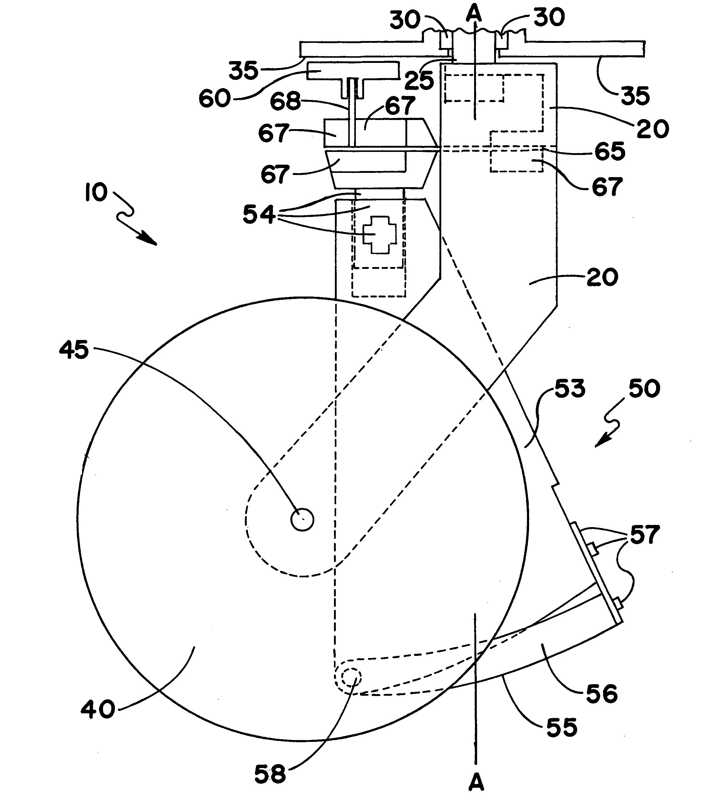 Caster wheel lift and brake assembly