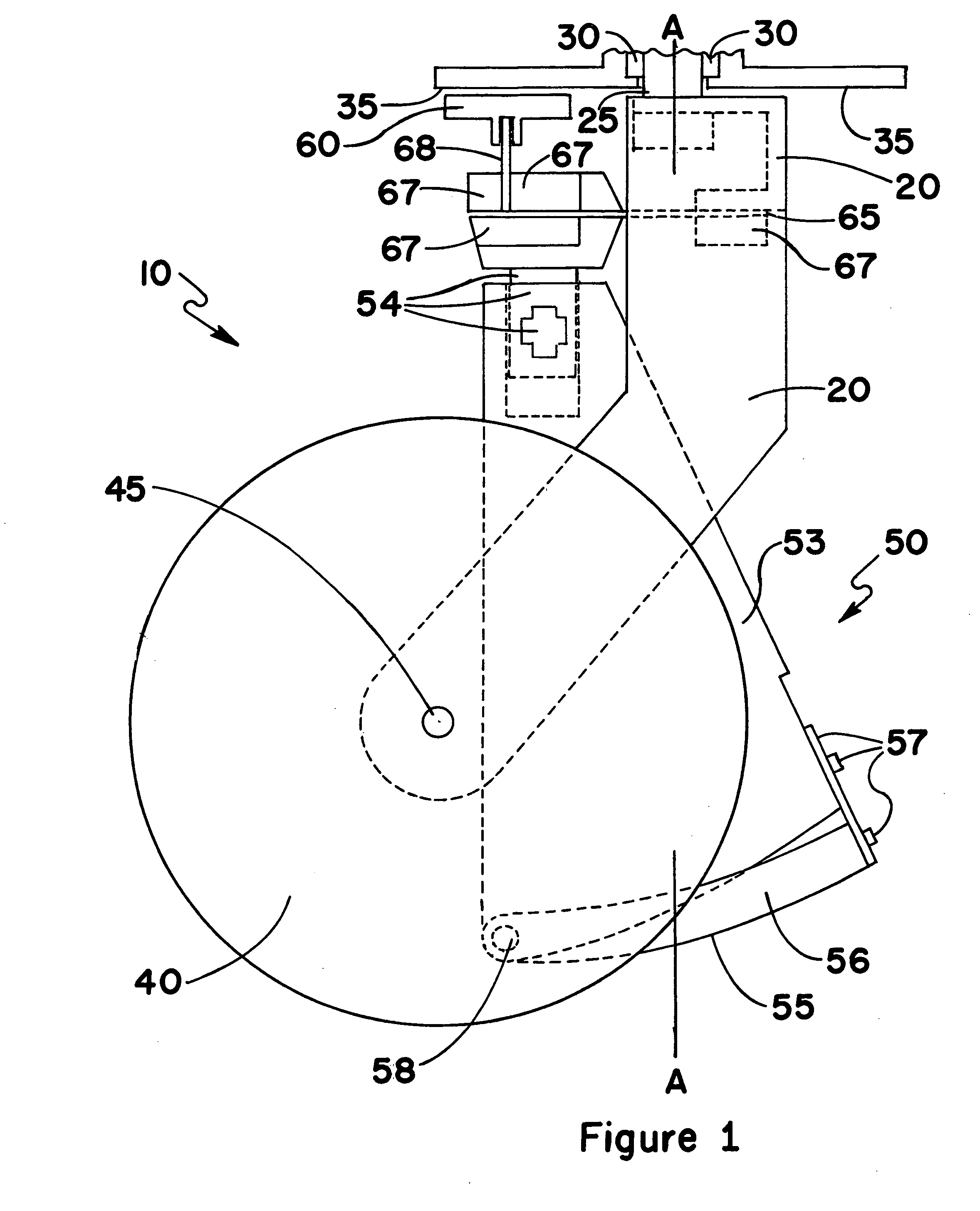 Caster wheel lift and brake assembly