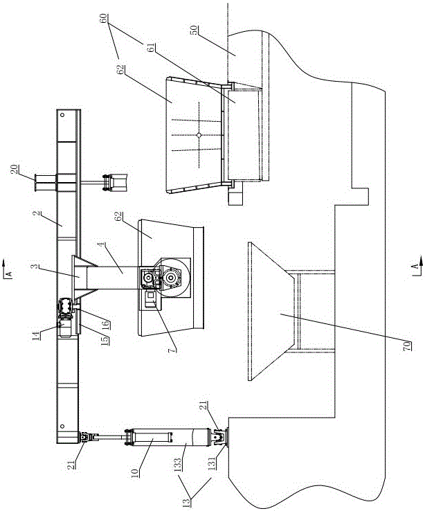 Automatic overturning retort unloading device