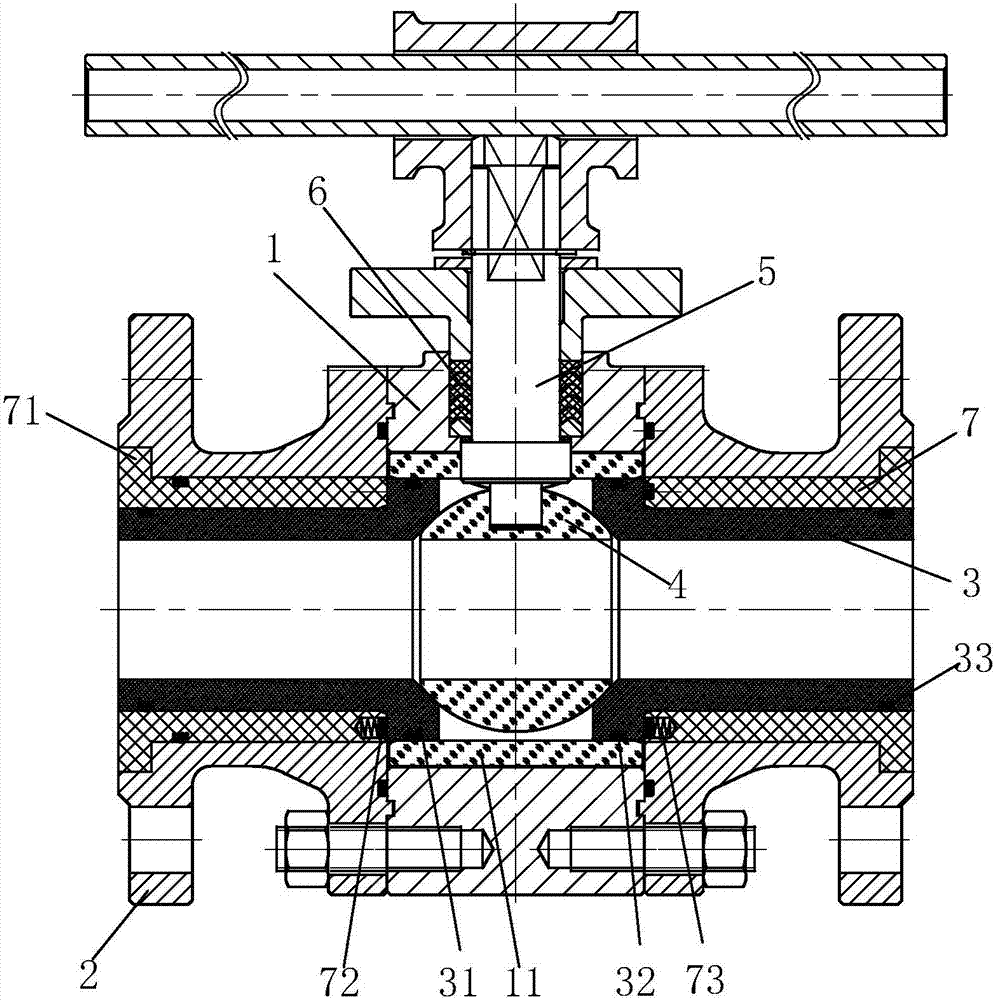 Efficient anti-corrosion ceramic ball valve