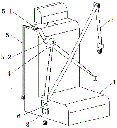 Four-point-type automobile safety belt and using method thereof