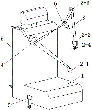 Four-point-type automobile safety belt and using method thereof