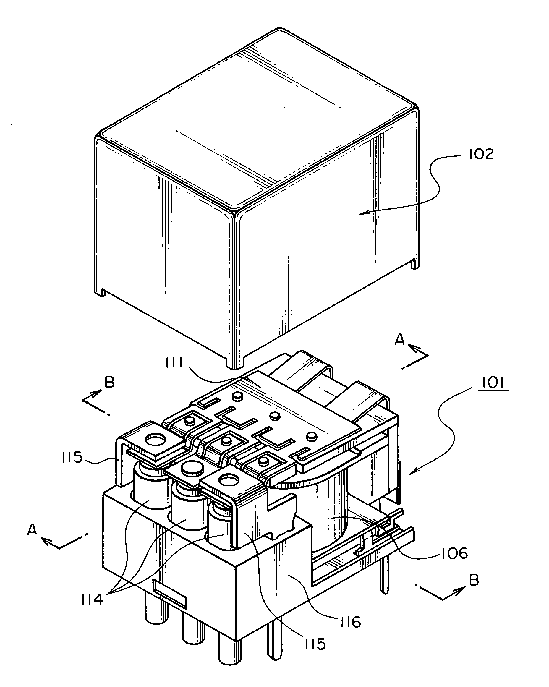 Miniaturizable electromagnetic relay