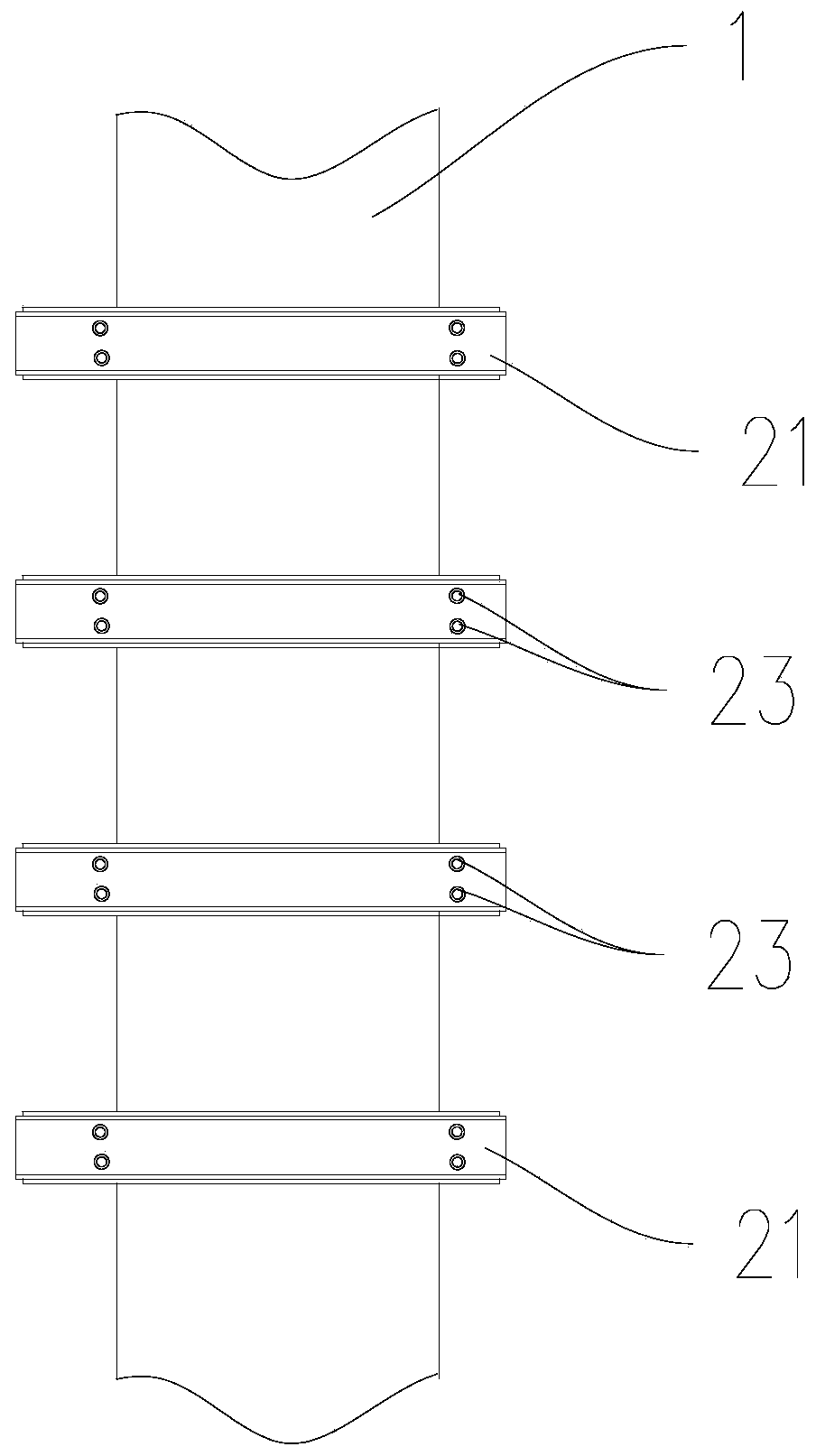 Existing line protective shed frame, protective shred and mounting method