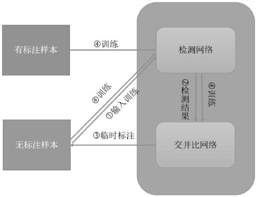 Single-stage semi-supervised image human body target detection method