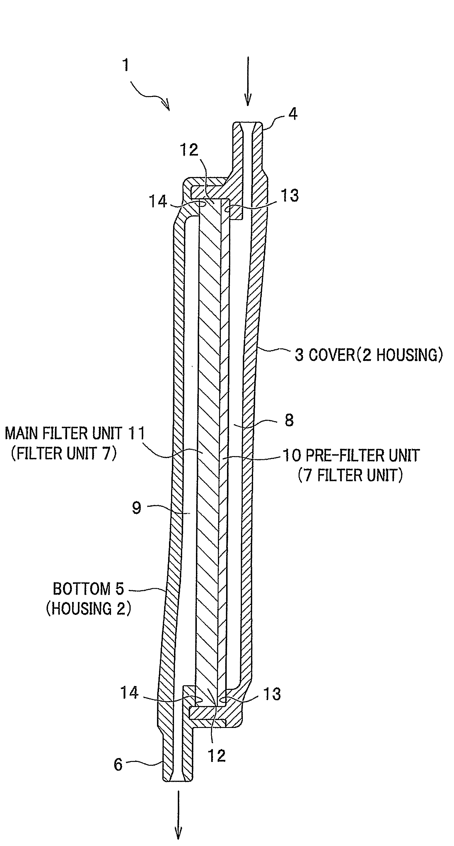 Blood treatment filter and blood treatment circuit