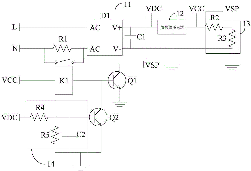 Power supply on-off time sequence control circuit and control method