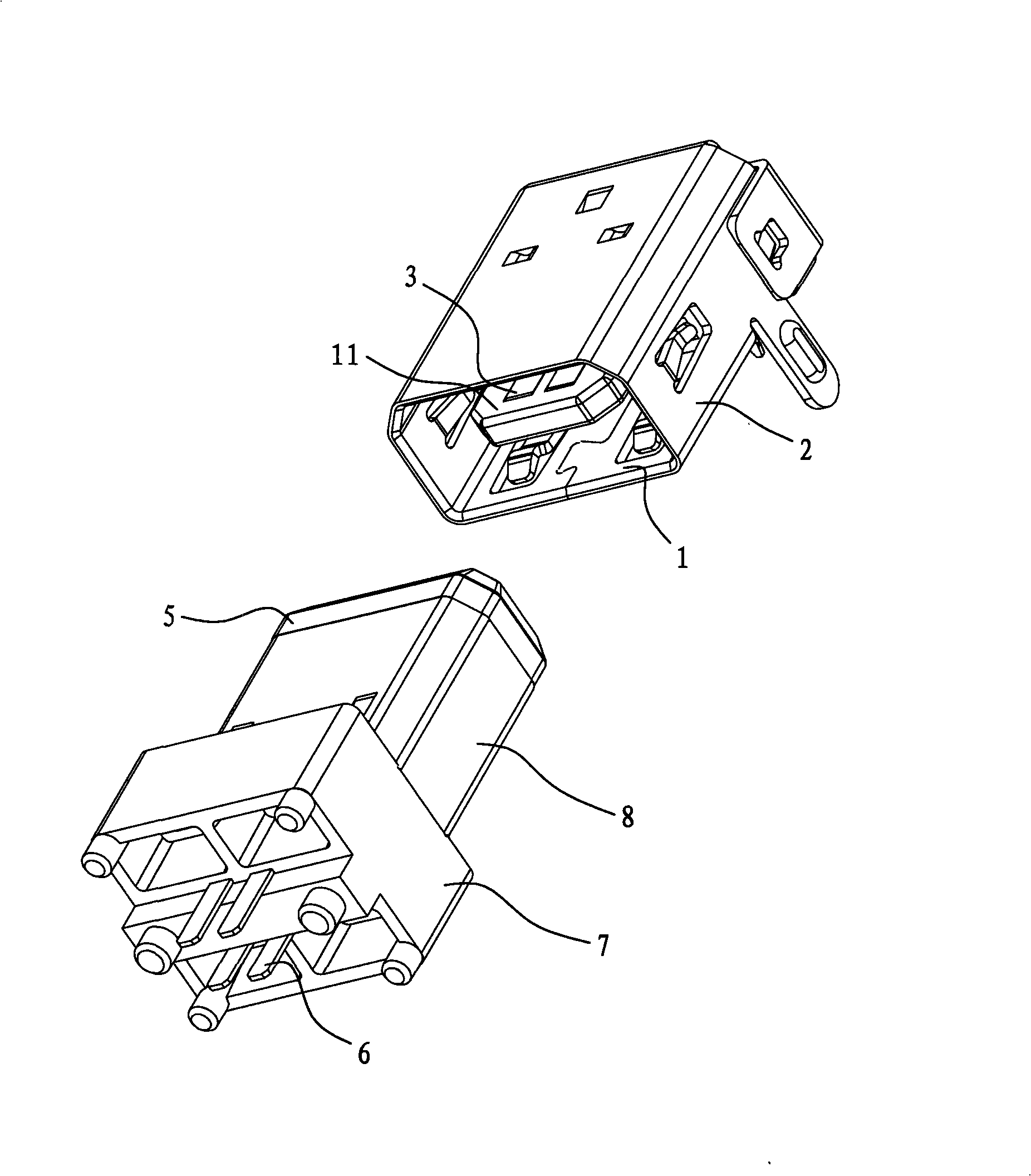 Socket and plug of universal serial bus (USB) connector