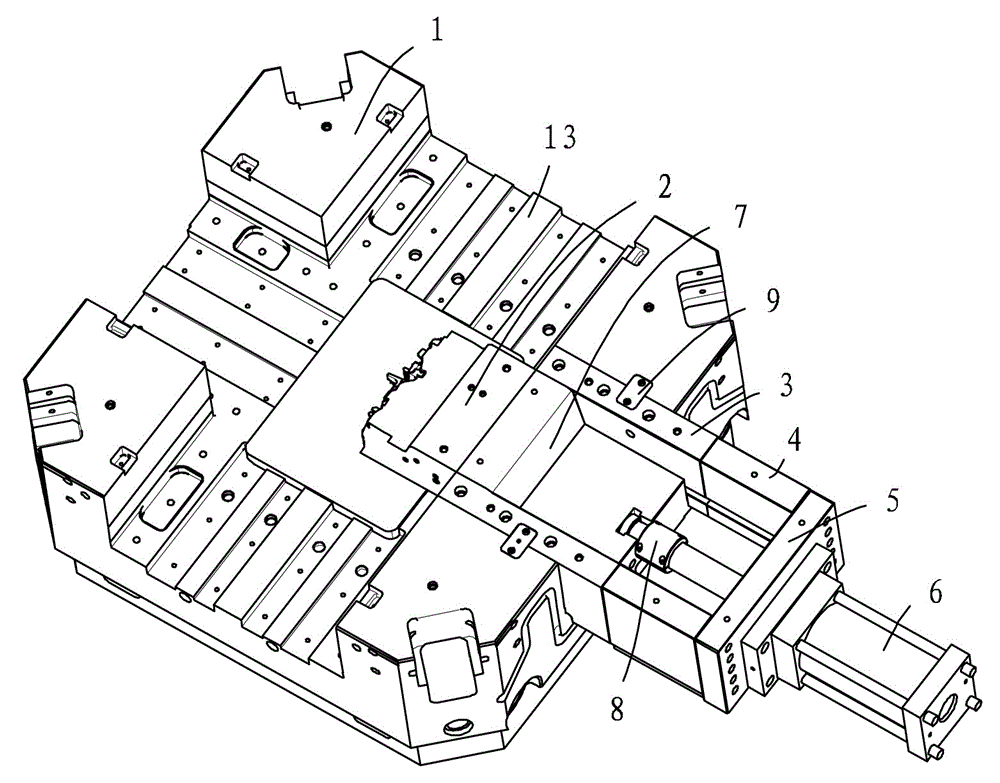 Lateral parting mold structure