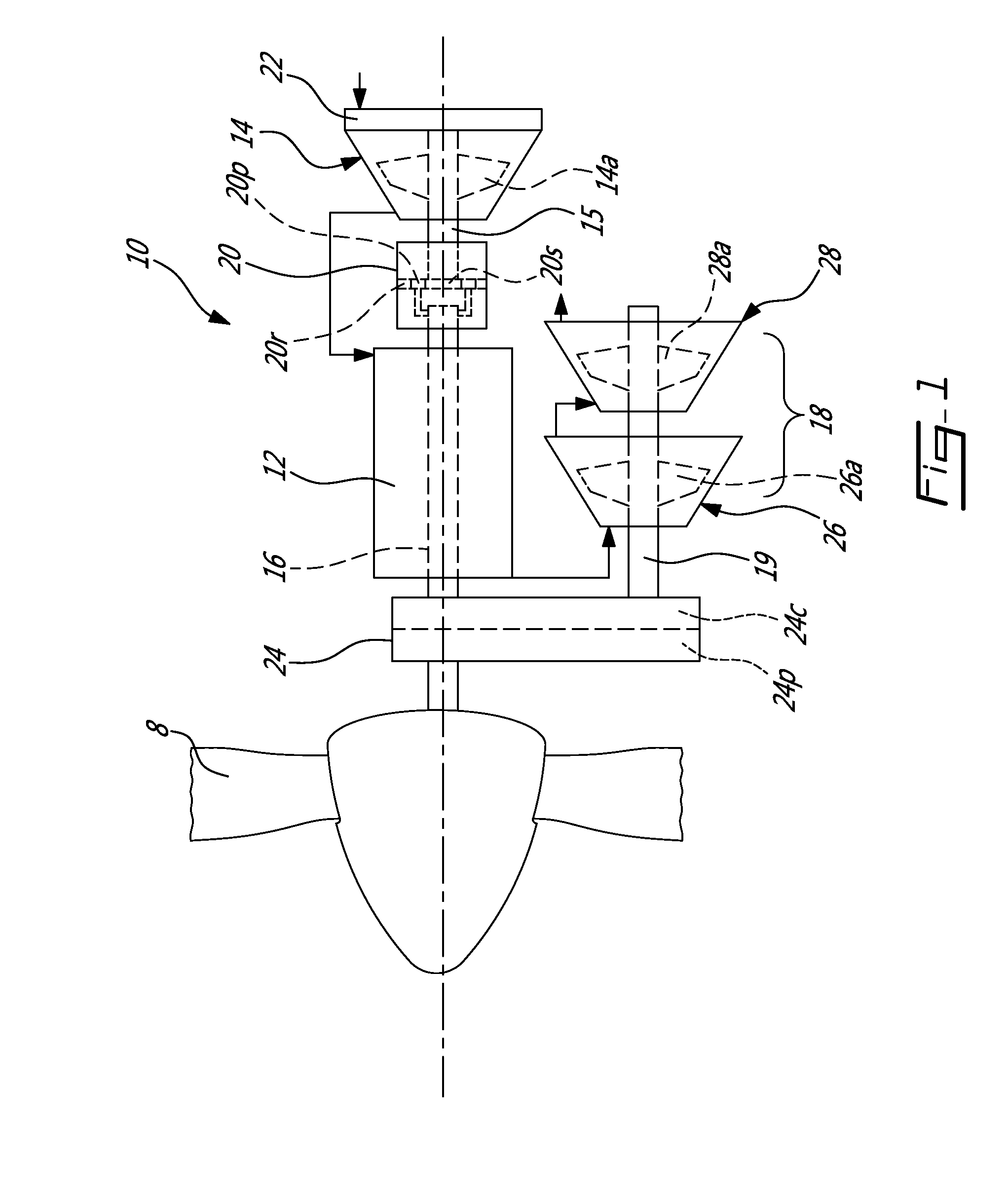 Compound engine assembly with coaxial compressor and offset turbine section