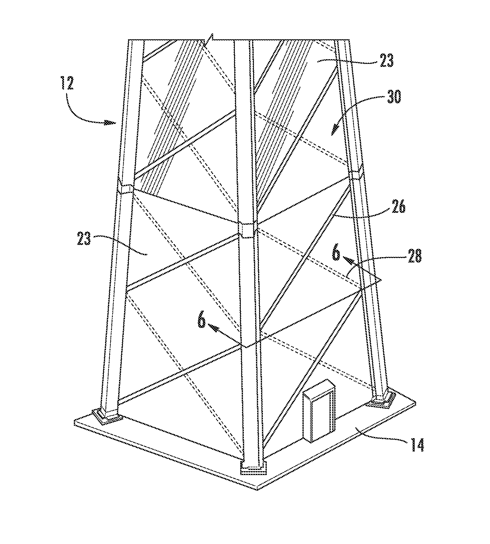 Lattice tower assembly for a wind turbine